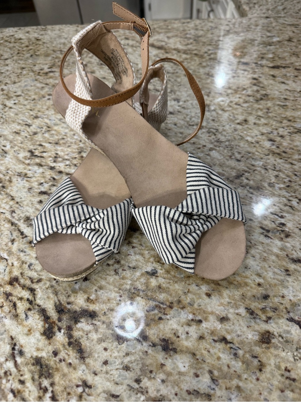 Merona Striped Knot Espadrille Sandal with Ankle Strap 9.5